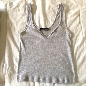 Brandy Melville gray ribbed tank top